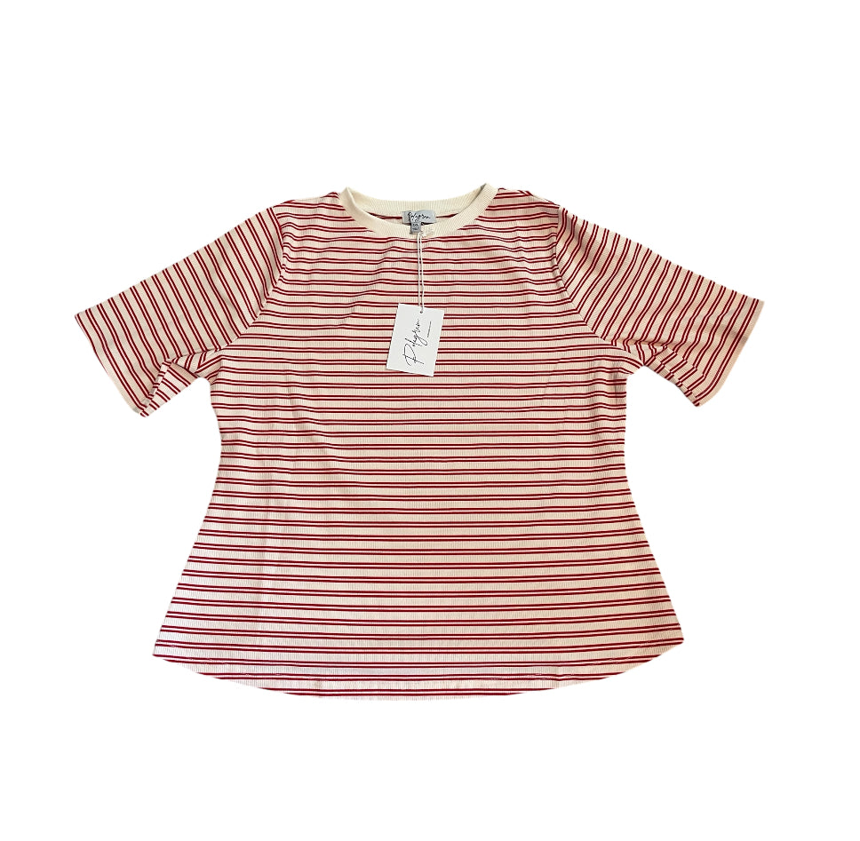Polagram Stripe Red + Beige Top (1x)