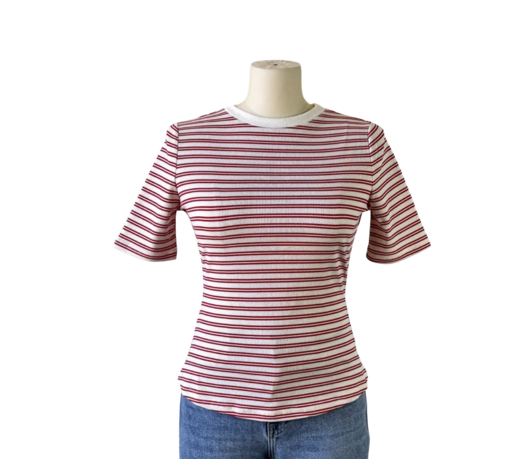 Polagram Stripe Red + Beige Top (1x)