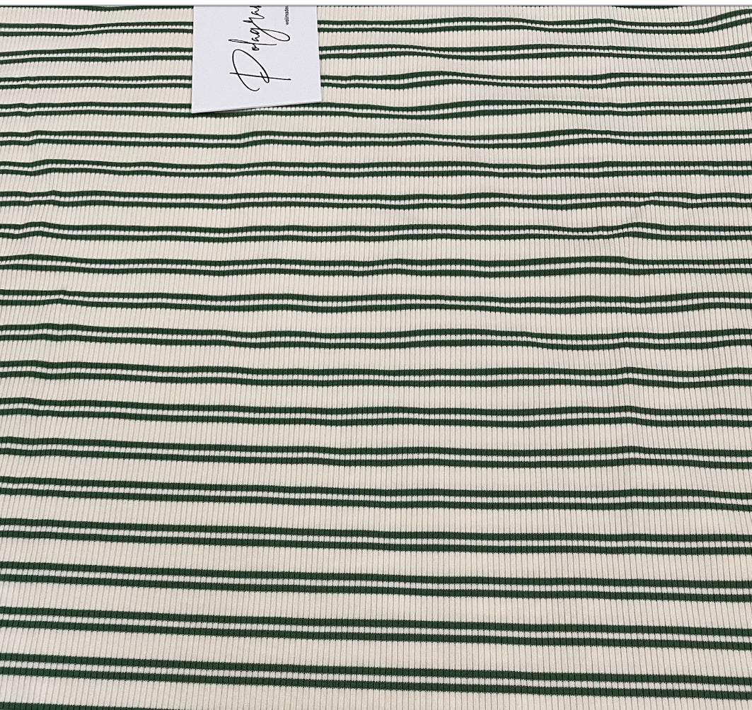 Polagram Stripe Green + Beige Top (3x)