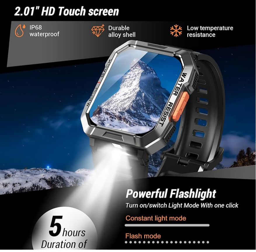 Military 2.01'' Smart Watch for Android and iPhone