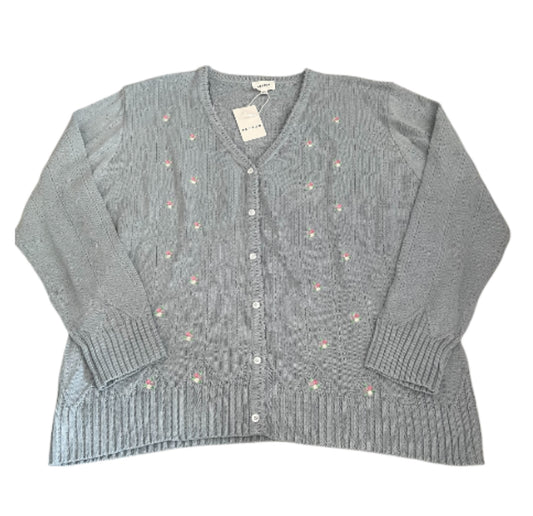HEYSON Full Size Floral Embroidered Cable Cardigan (3x)