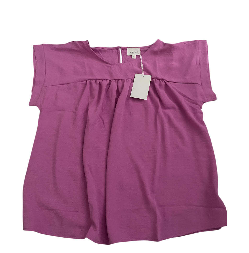 Andre by Unit Crinkle Knit Babydoll Top (2x)