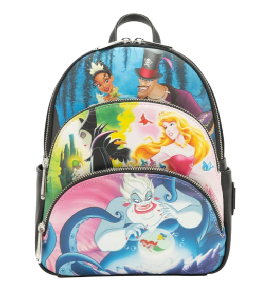 Loungefly Disney Princesses vs Villains Triple Pocket Mini Backpack