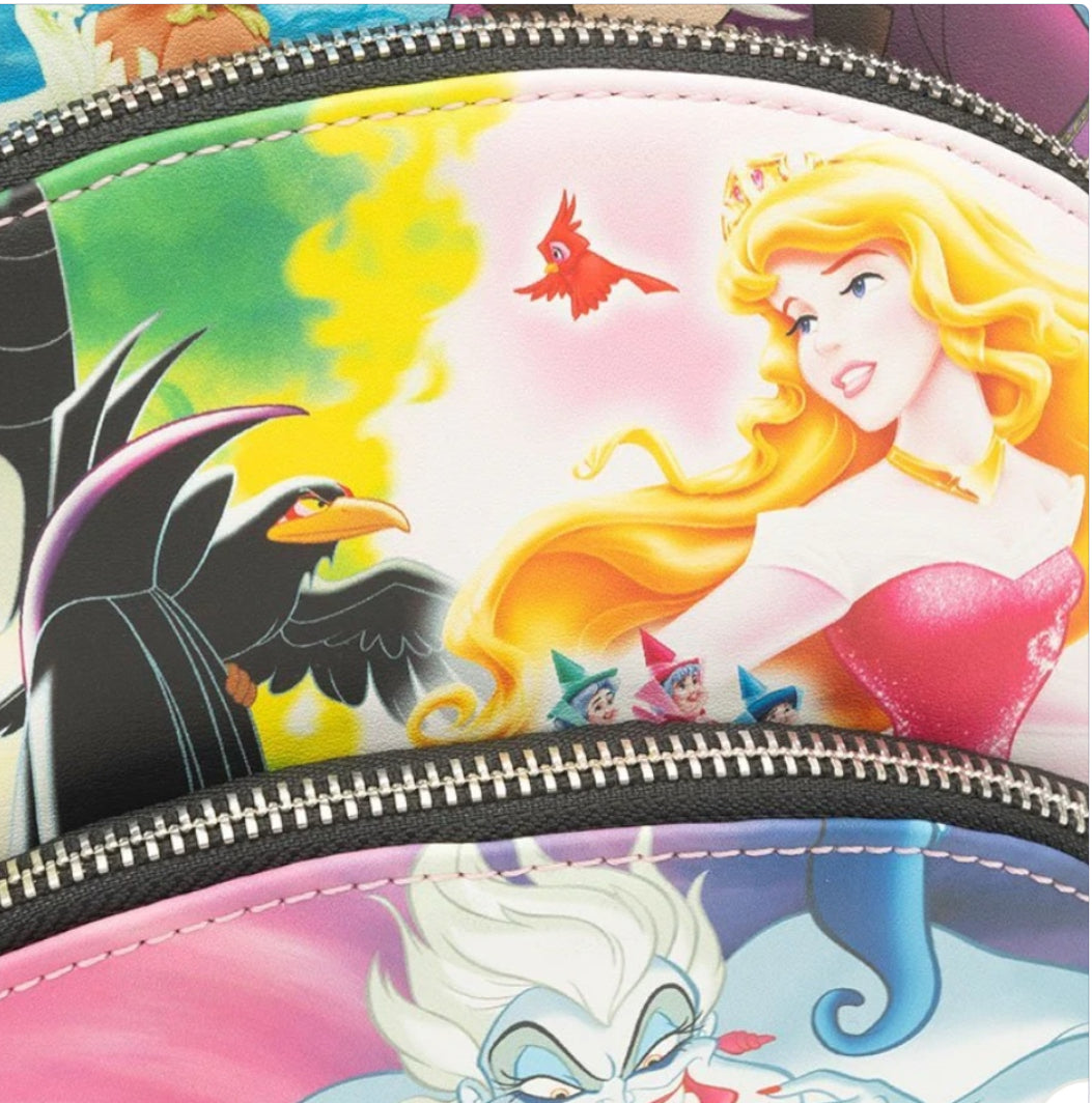 Loungefly Disney Princesses vs Villains Triple Pocket Mini Backpack