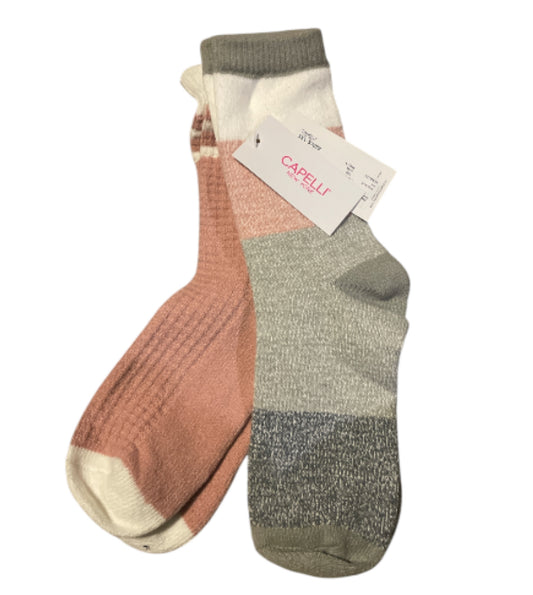 CAPELLI PINK COMBO Solid Ribbed Boot Socks