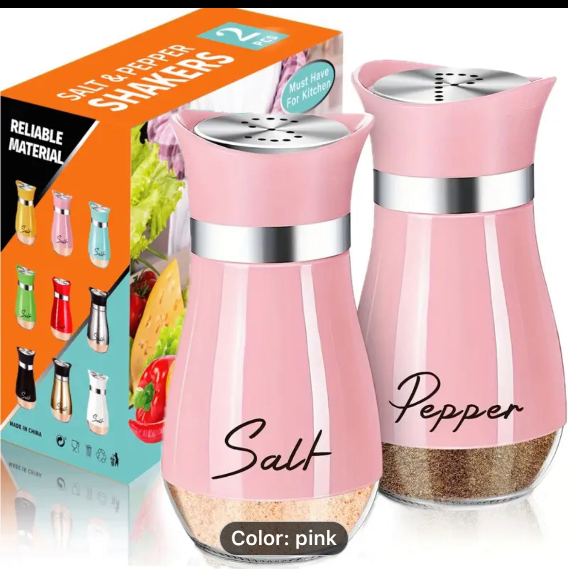 Pink Salt and Pepper Shakers Set