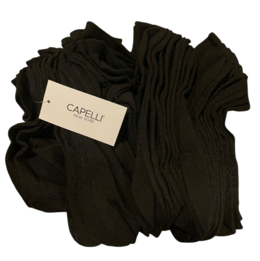 Capelli 4" Solid 20pk Low Cut Black Socks