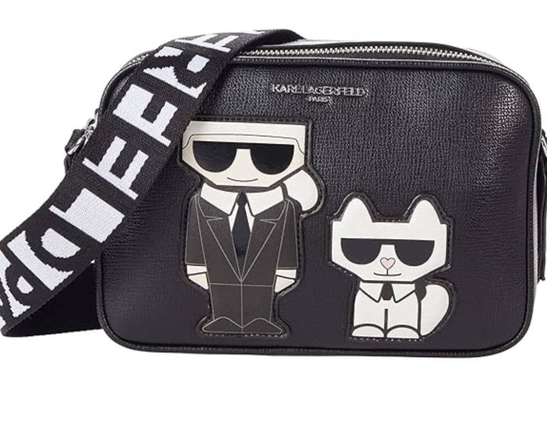 Karl Lagerfeld Maybelle Leopard Print Camera Crossbody Bag