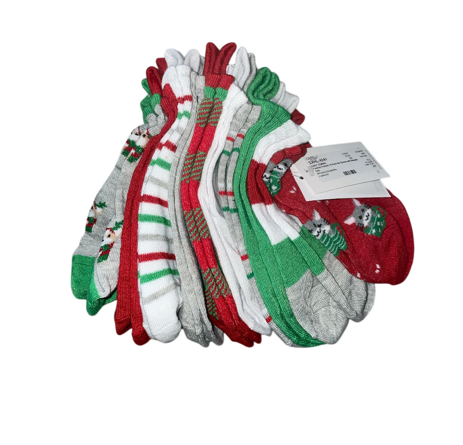 Capelli New York Santa Suit 10 Pack No Show Socks