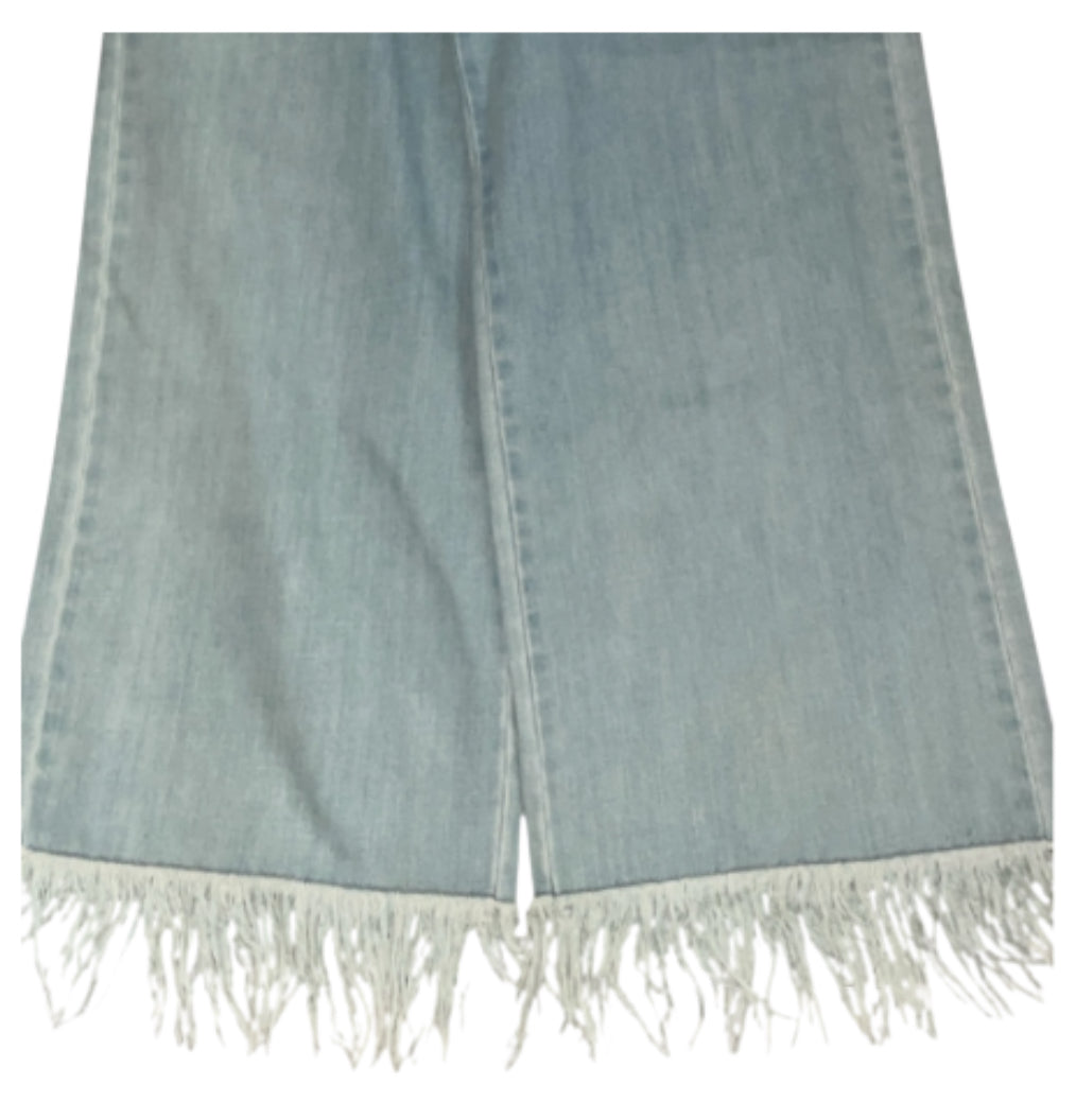 Vale Forever High Waisted Denim Jeans with Fringe Ankles (10)