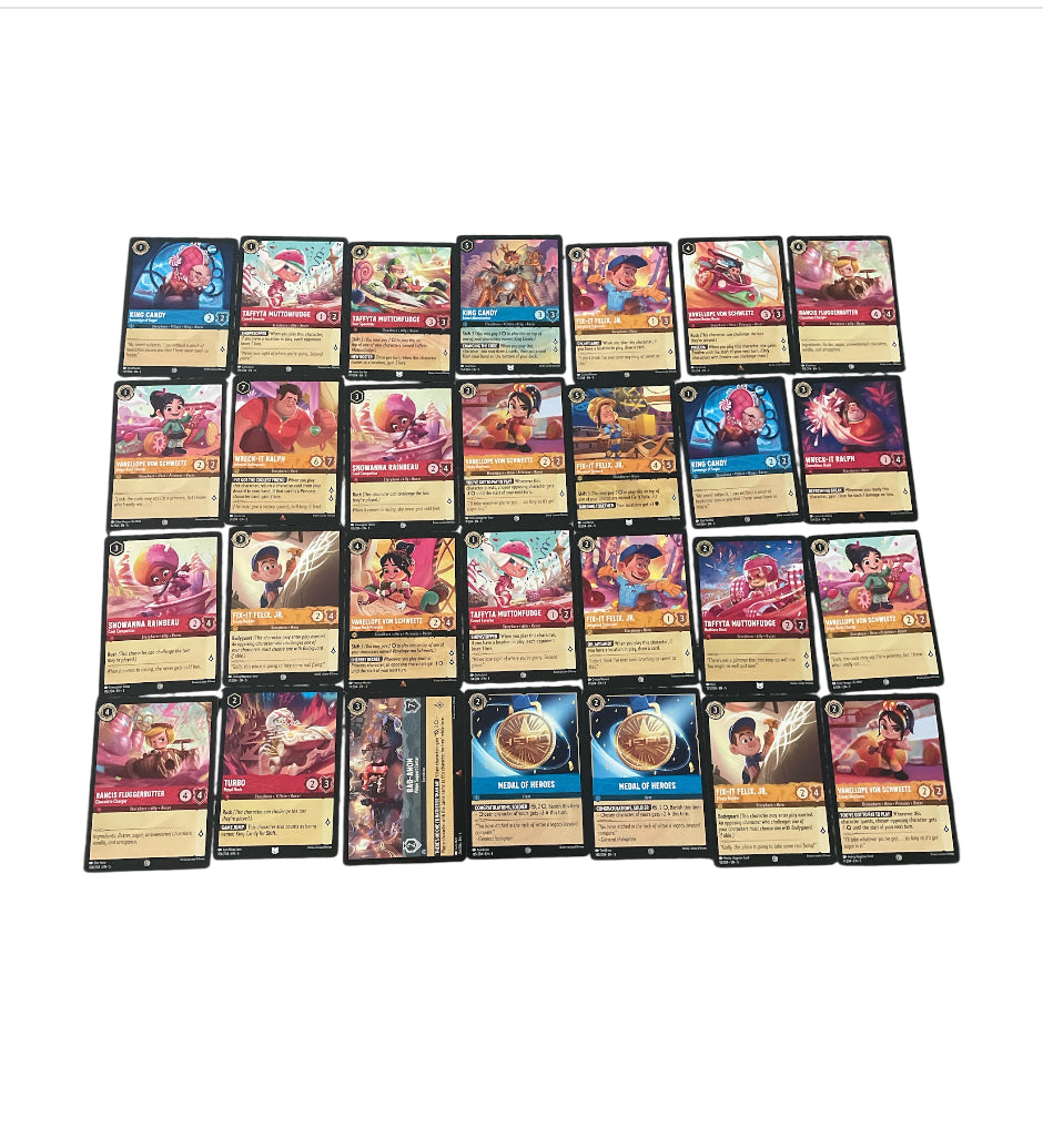 Disney Lorcana Wreck it Ralph Trading Cards + 1 Foil Card