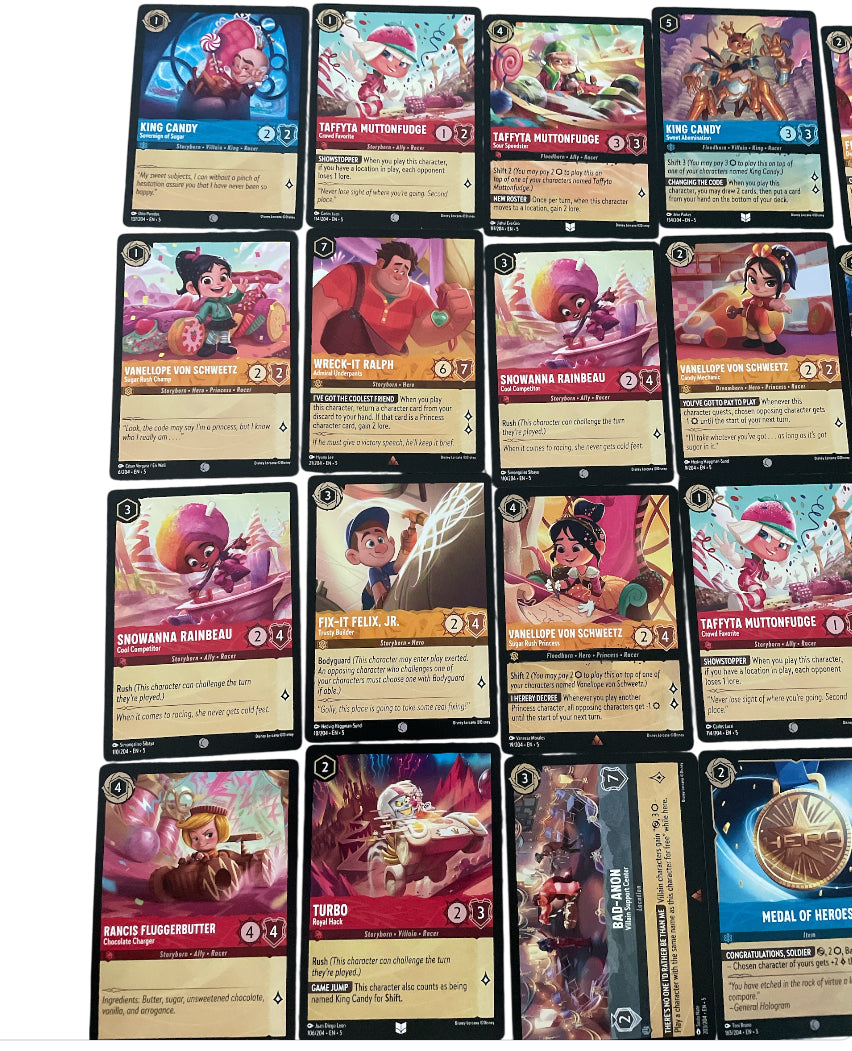 Disney Lorcana Wreck it Ralph Trading Cards + 1 Foil Card