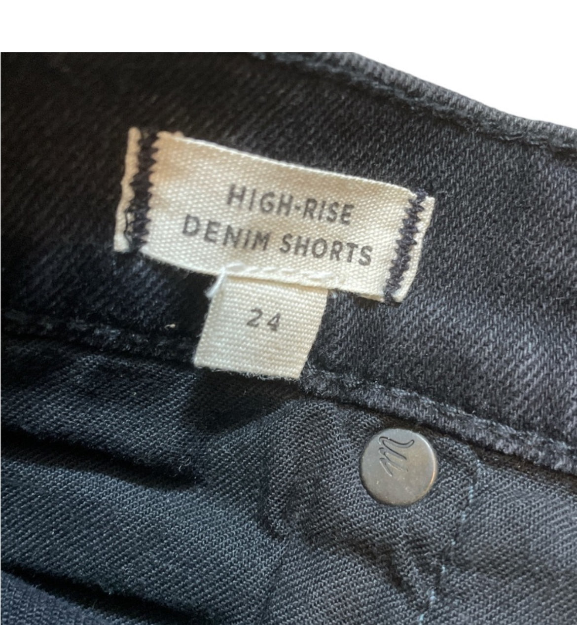Madewell Highrise Denim Black Shorts (24)
