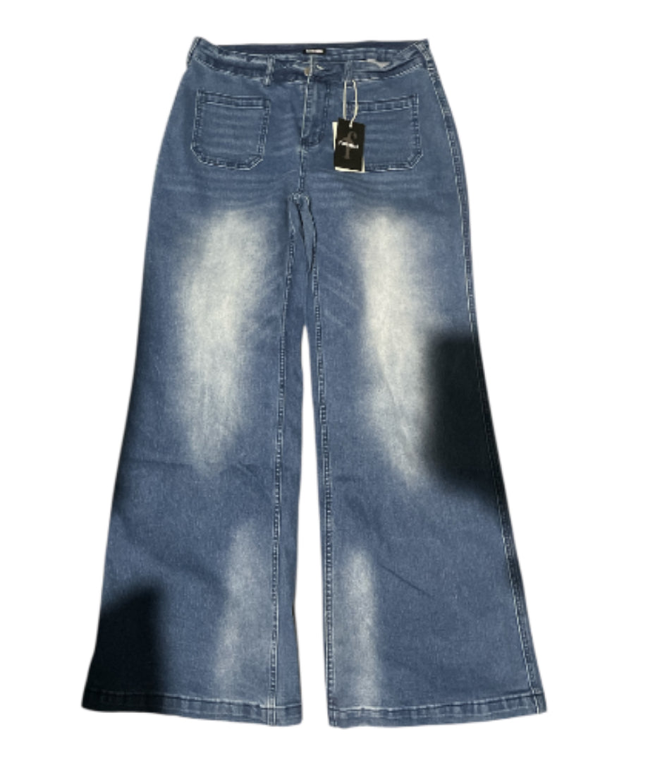 Flamingals Wide-leg Jeans with Front Pockets (8-10)