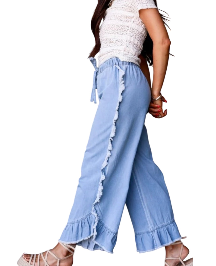 Tres Chic Suzanna Ruffle Pants (1x)