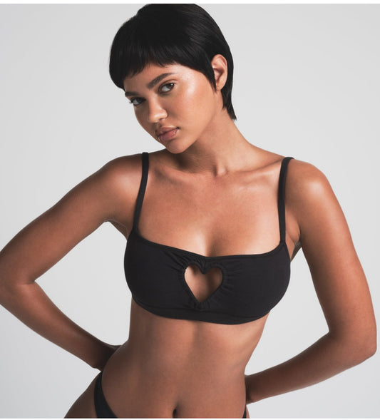 SKIMS Cotton Jersey Heart Scoop Bralette (Large)