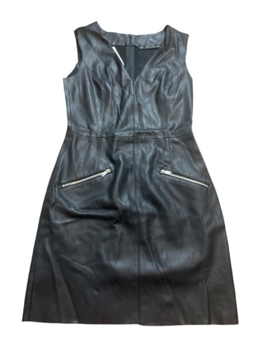 Zara Faux Leather Black Dress