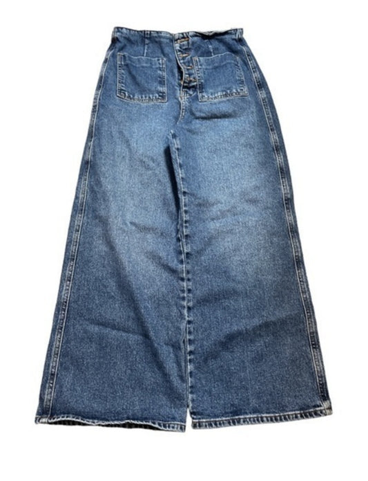 Zara High Waisted Button Fly Denim Jeans