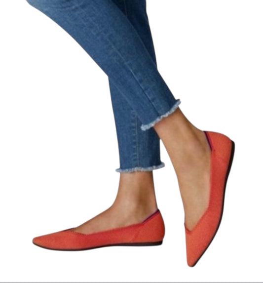 Rothy's The Point flat in the Persimmon color (8)