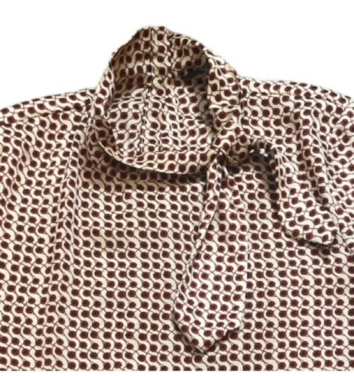 Zara Geometric Mock Neck Blouse (Medium)