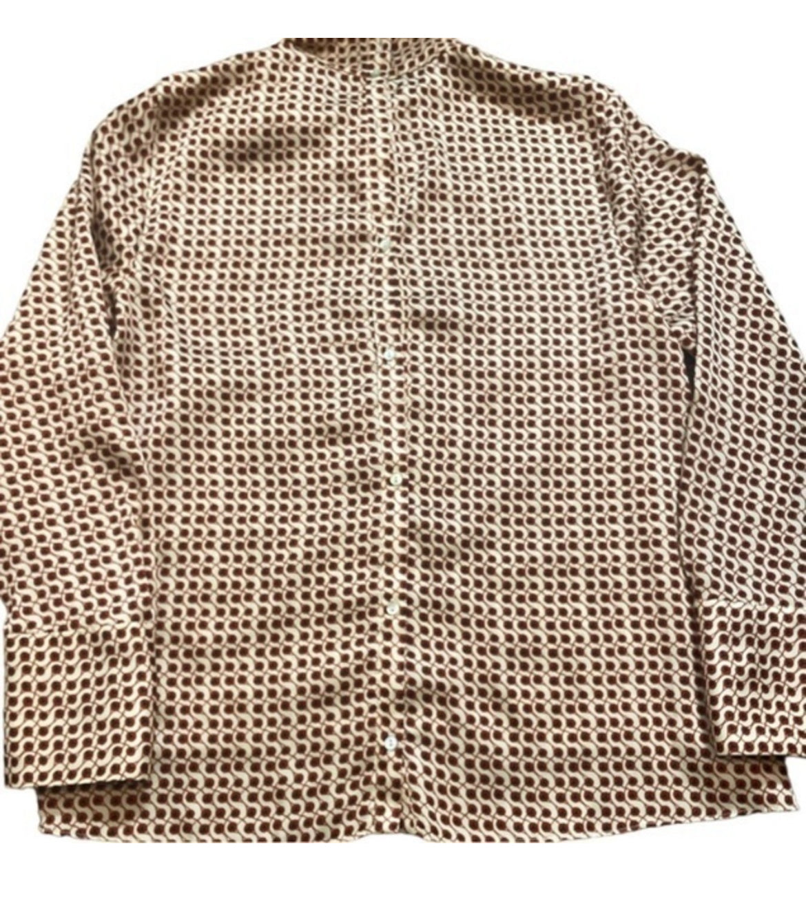 Zara Geometric Mock Neck Blouse (Medium)