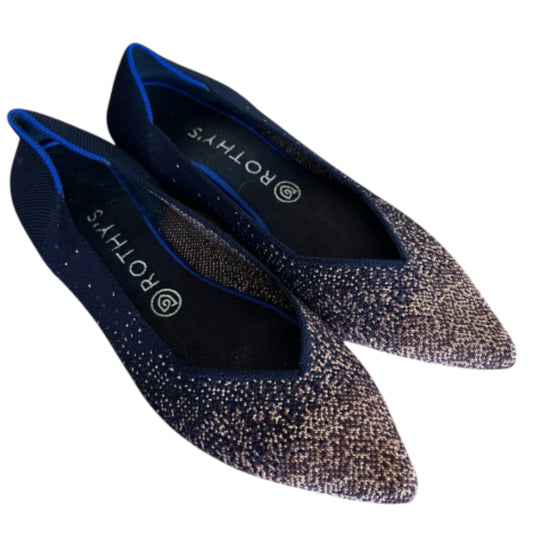 Rothy's The Point flat in the discontinued Midnight Metallic Color (9.5)