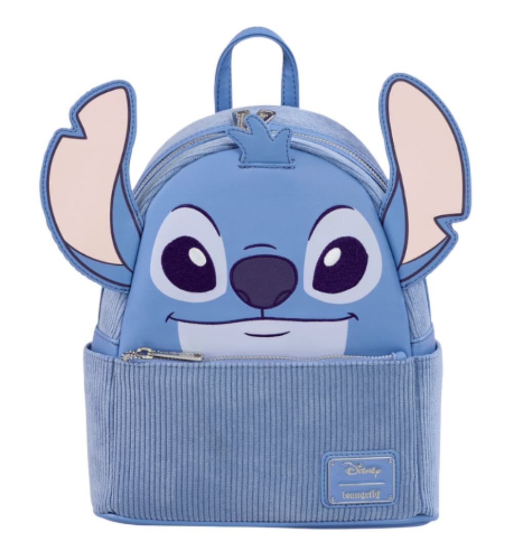 Loungefly Disney Lilo & Stitch Figural Stitch Corduroy Mini Backpack.