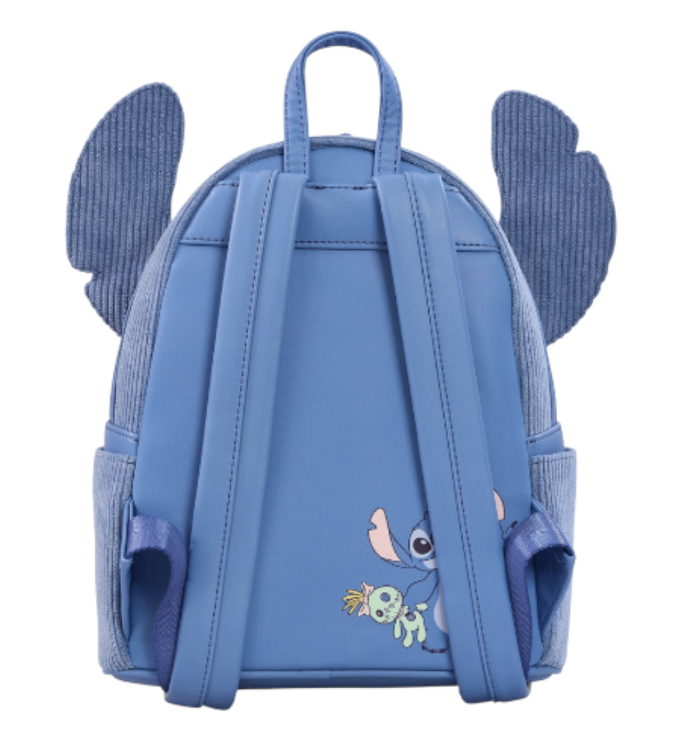 Loungefly Disney Lilo & Stitch Figural Stitch Corduroy Mini Backpack.