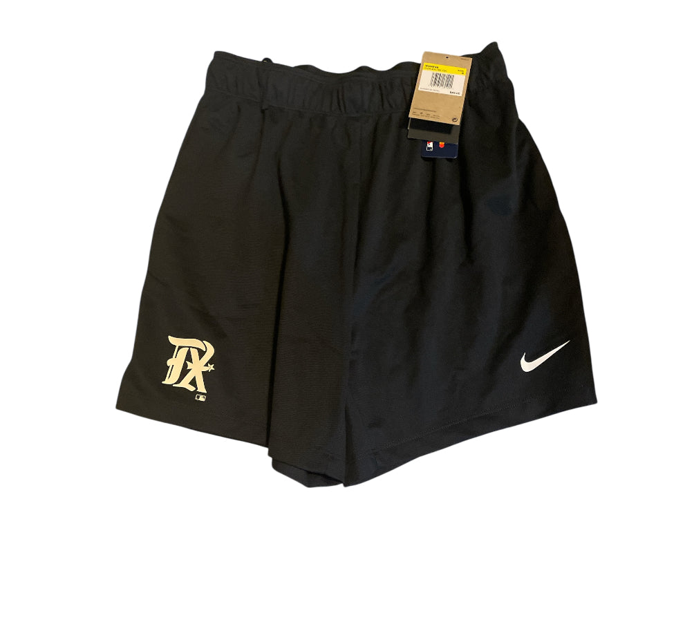Nike Black Texas Rangers Authentic Collection City Connect Performance Knit Shorts.(Small)