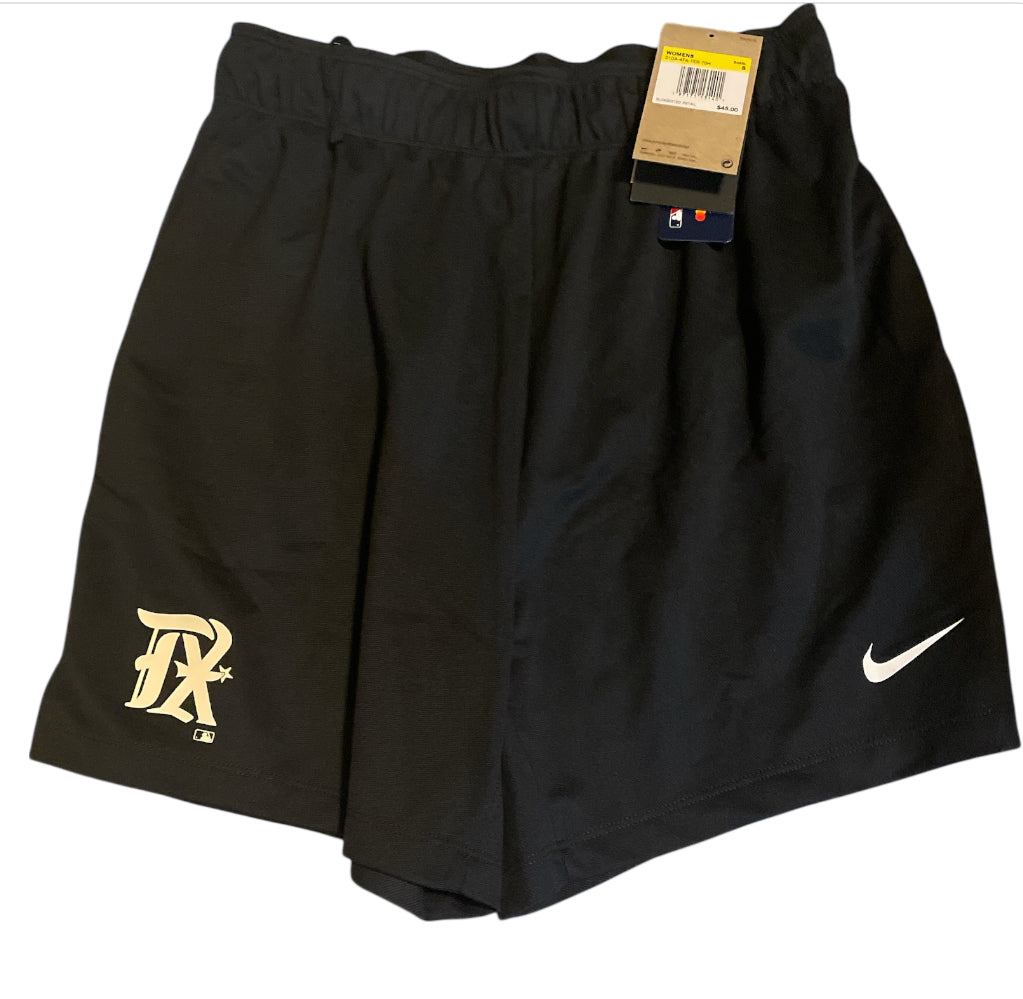 Nike Black Texas Rangers Authentic Collection City Connect Performance Knit Shorts.(Small)