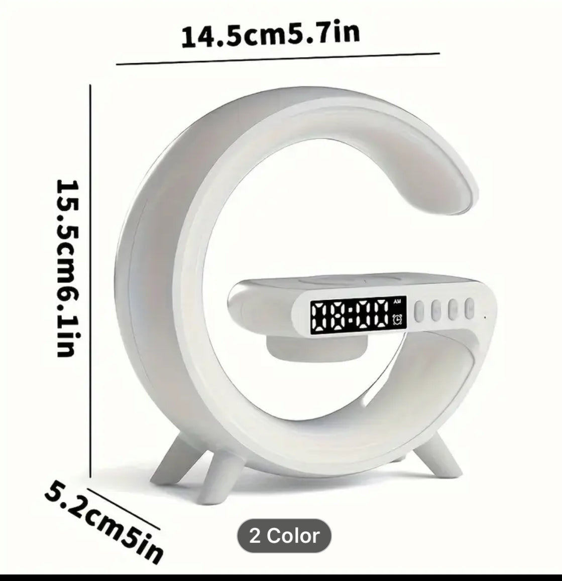 Smart Light Sound Machine Clock with Charger Wireless Speaker
