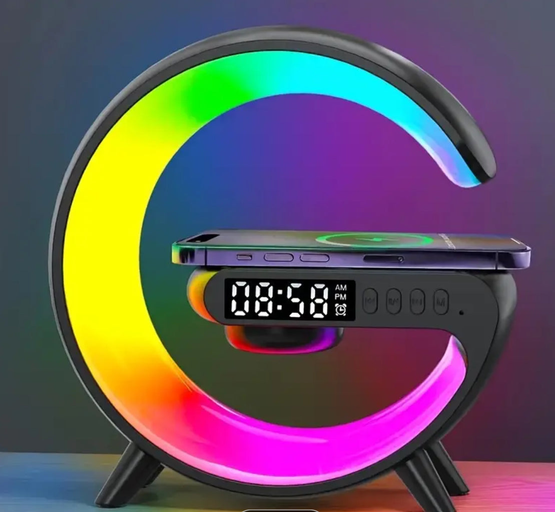 Smart Light Sound Machine Clock with Charger Wireless Speaker