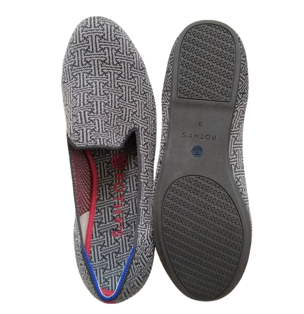 Rothy's The Loafer in the retired Charcoal Grid Pattern (8)