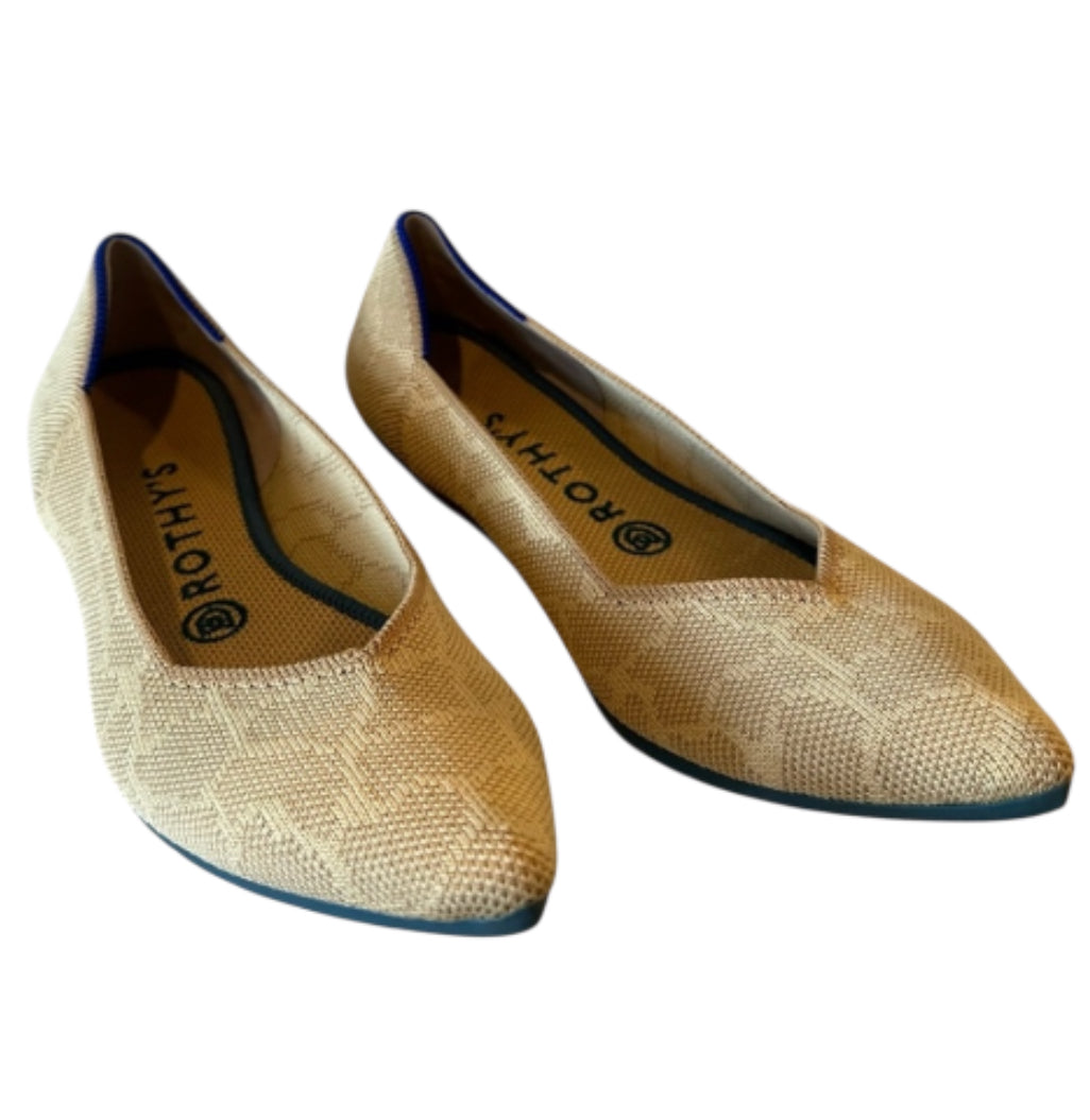Rothy's The Point flats in the Sahara Gold color.(11)