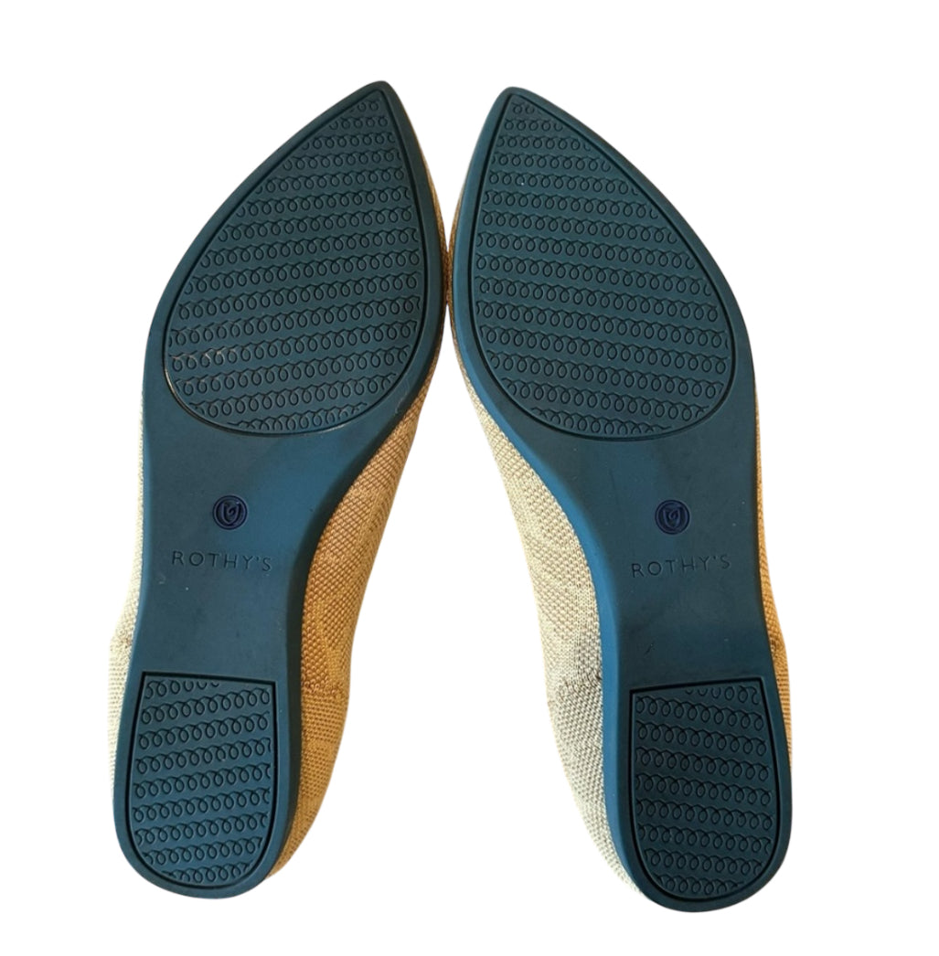 Rothy's The Point flats in the Sahara Gold color.(11)
