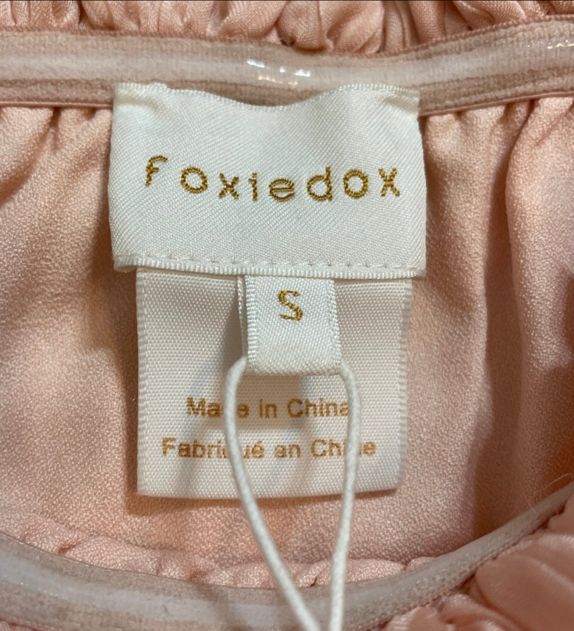 Anthropologie Foxiedox Pink Off Shoulder Blouse with Cream Embroidery (Small)