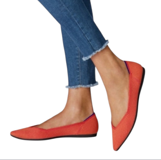 Rothy's The Point flat in the retired "Persimmon" orange color (8)