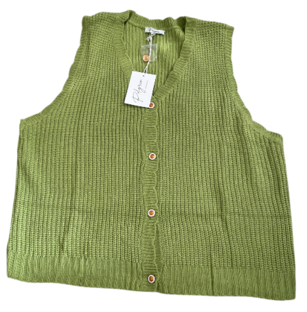 Polagram green knitted sweater vest (1x)