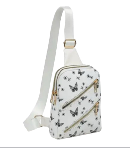 Butterfly & Flower Crossbody Bag