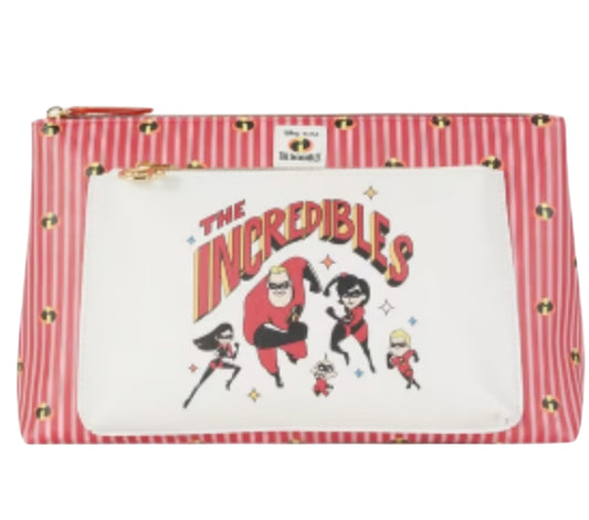 Primark x Pixar The Incredibles Red and White Stripe Toiletry Bag