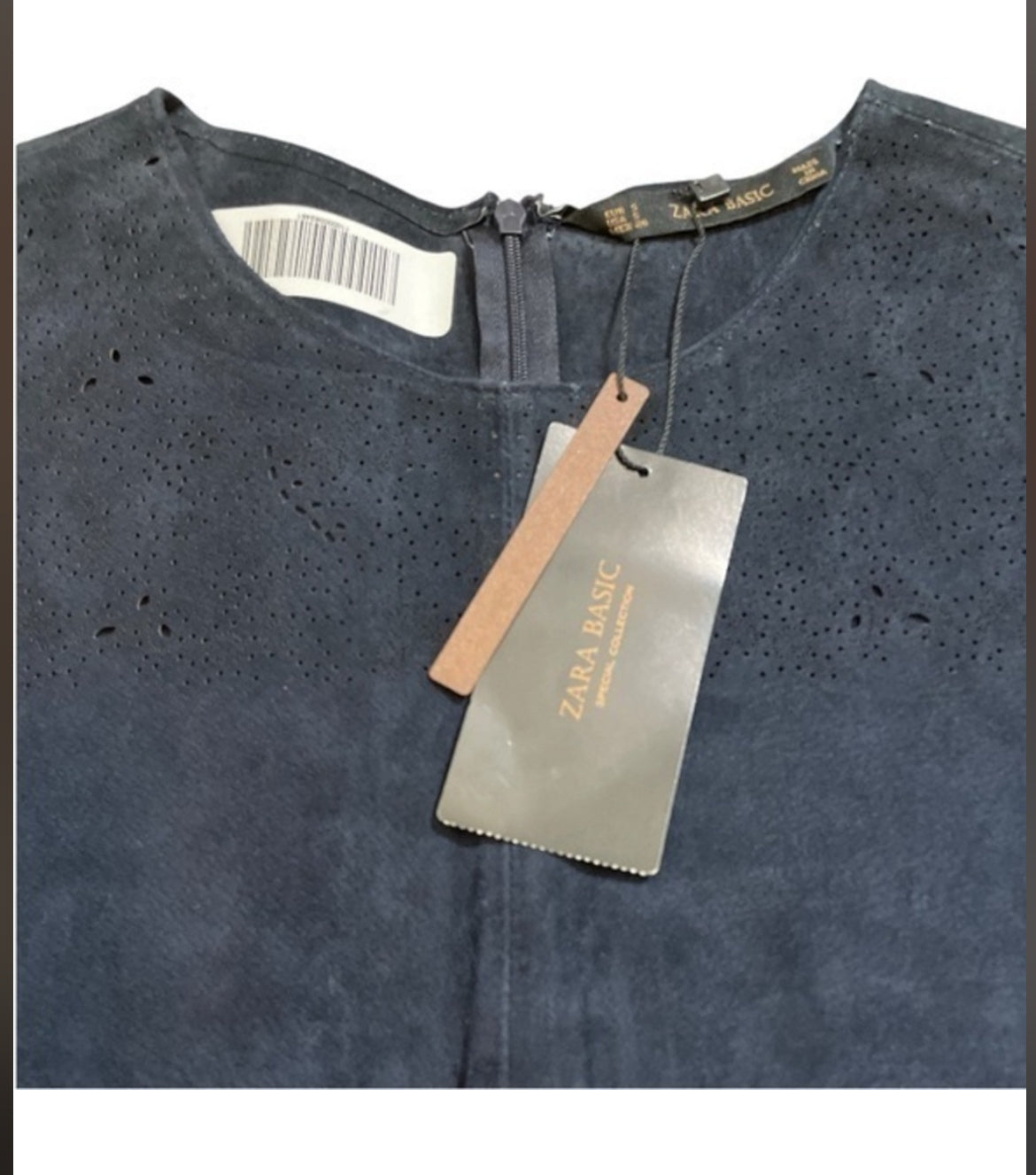 Zara Black Pig Leather Blouse (Small)