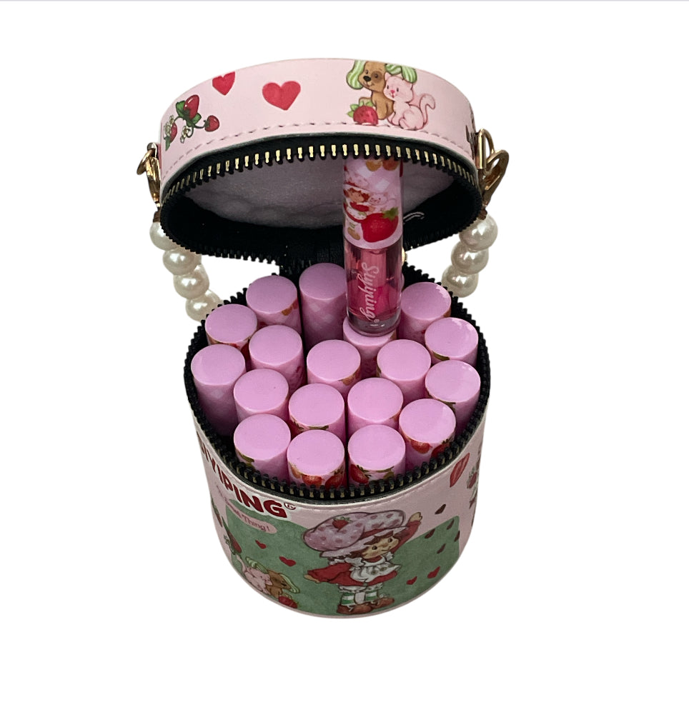 Strawberry Shortcake Cylinder Lipgloss Carrying Bag