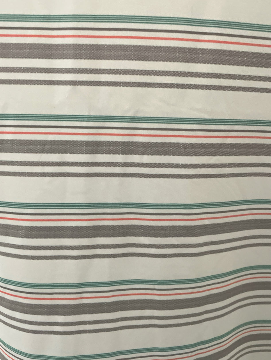 Ahead golf polo shirt in a white and multi-colored stripe pattern (small)