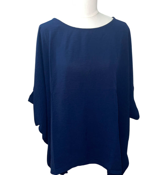 Andre by Unit Navy Blue Cape Blouse (2x)