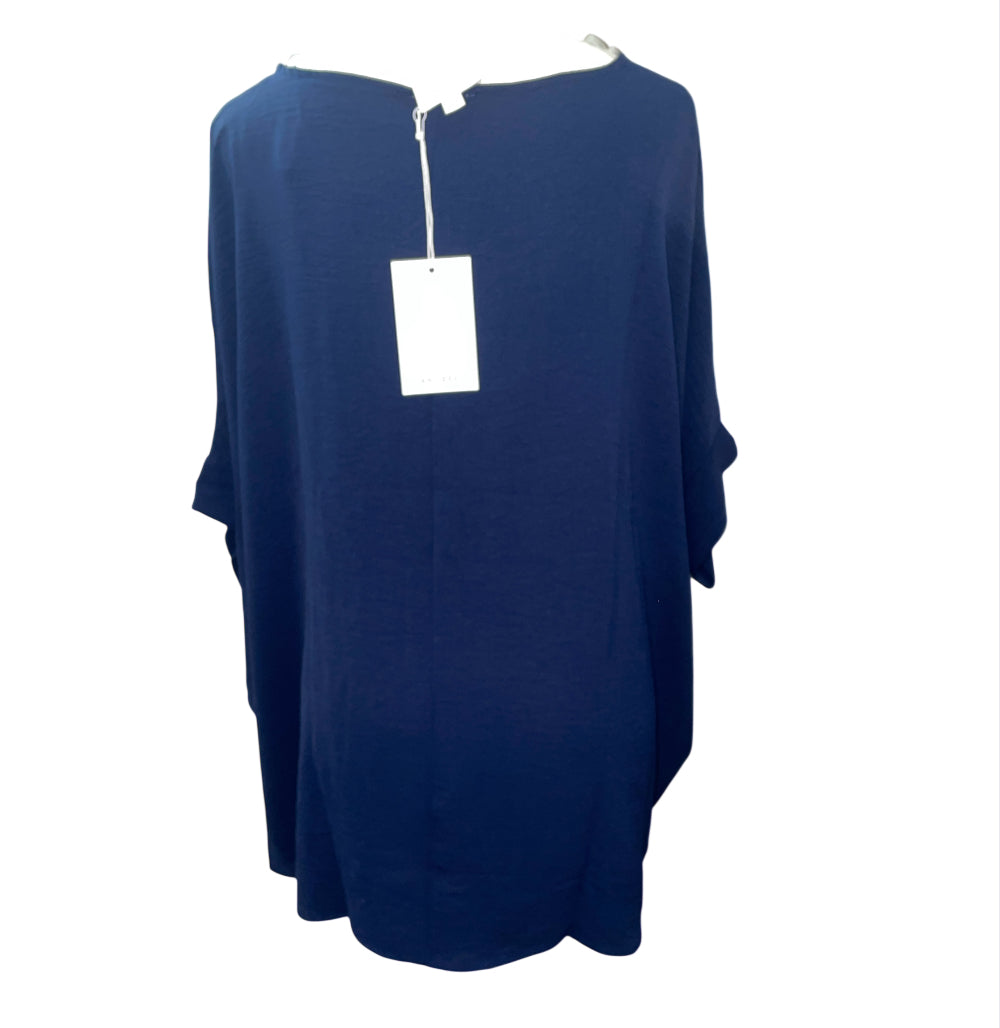 Andre by Unit Navy Blue Cape Blouse (2x)