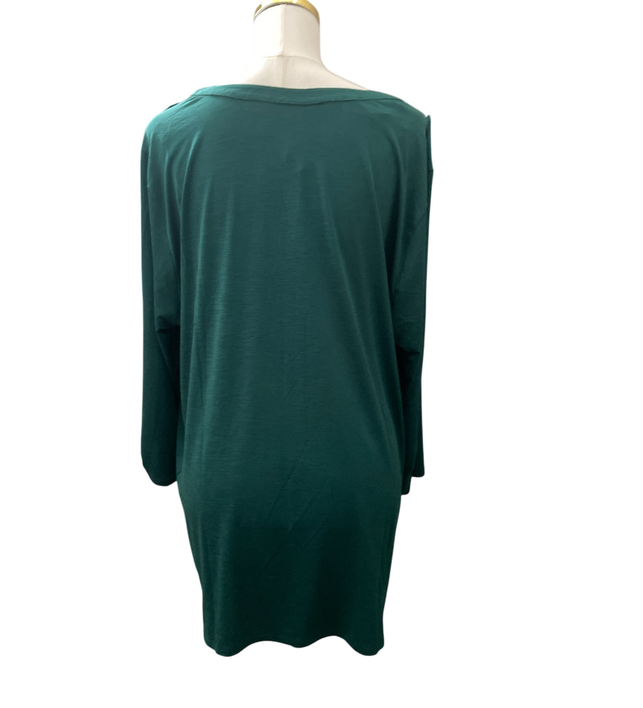 Dear Scarlett Solid 3/4 Sleeve Lizzy Top in Jewel Green (2x)