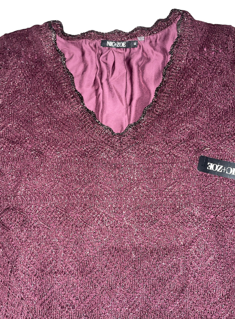 Nic+Zoe "Shine On" sweater in Winterberry (Medium)