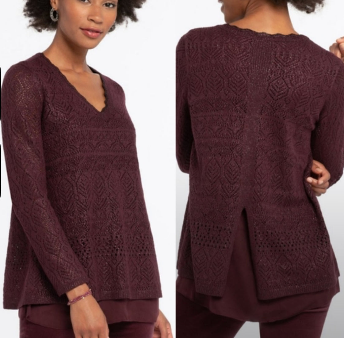 Nic+Zoe "Shine On" sweater in Winterberry (Medium)