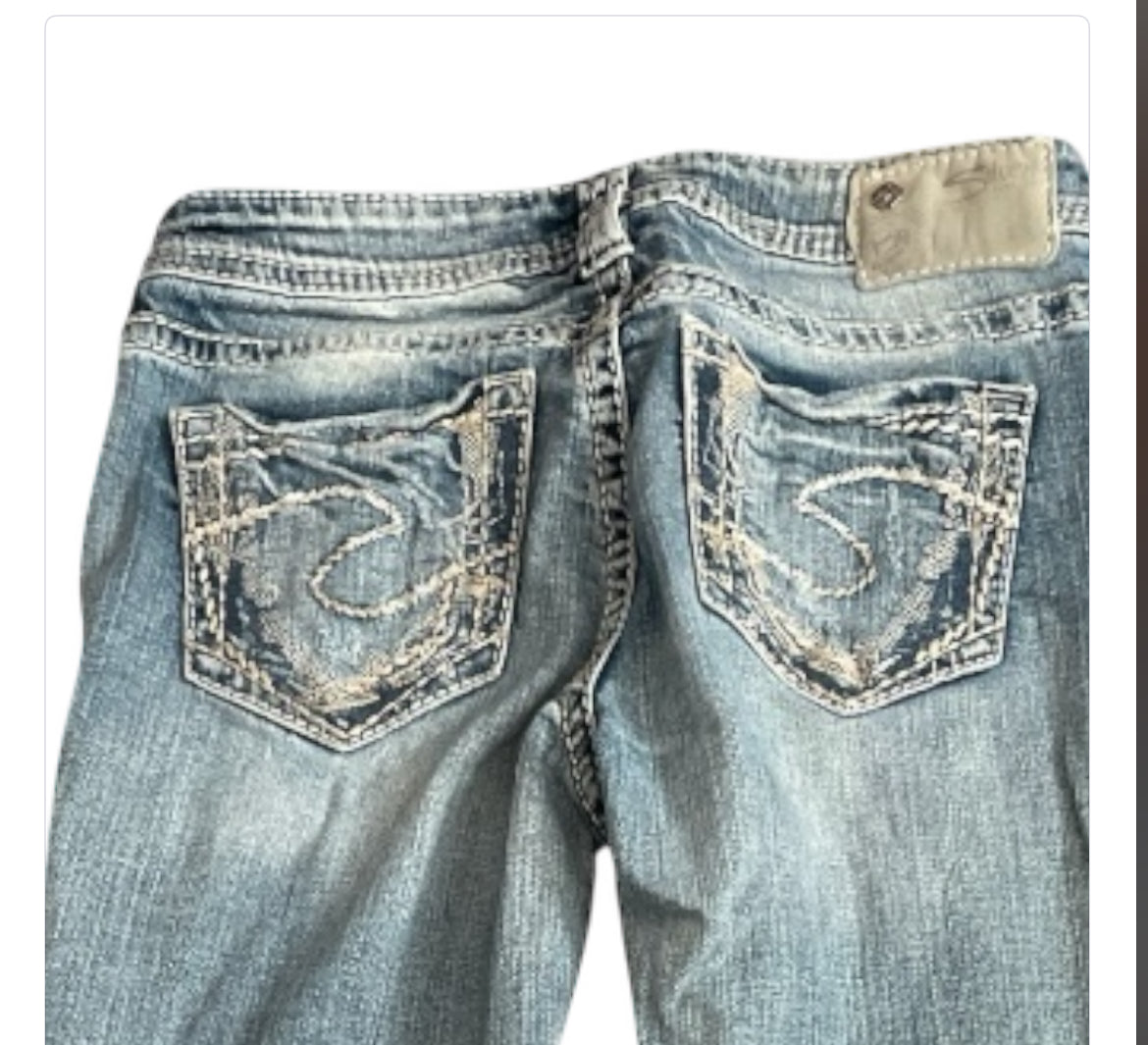 Silver Aiko Distressed Blue Jeans (25)