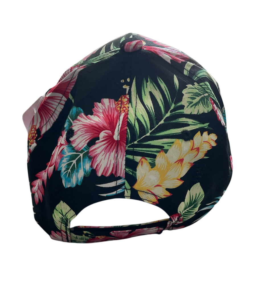 Banian Trading Route 66 black floral print embroidered baseball cap